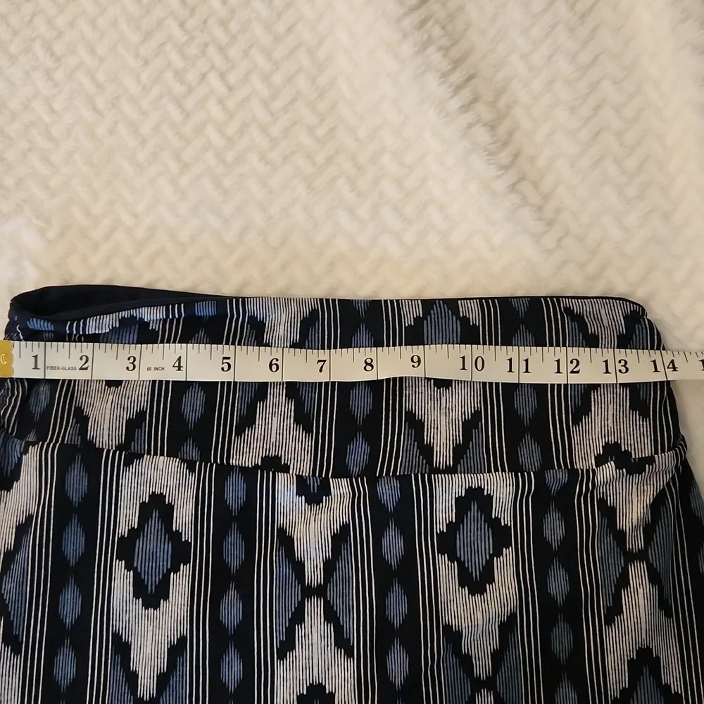 Patterned Blue-toned Abstract A-Line Women's Reversible Skirt